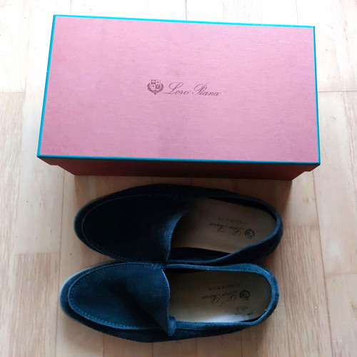 Ciabatte uomo loro piana - piana, blu